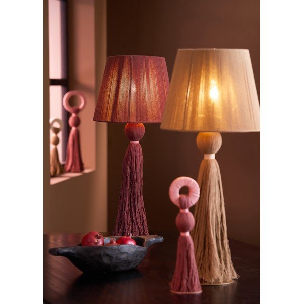 Настолна лампа в тухлен цвят с текстилен абажур (височина 58 cm) Espino – Light & Living-image-1