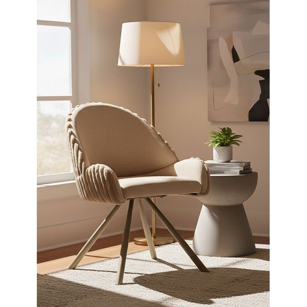 Кремави тапицирани трапезни столове в комплект с подлакътници 2 бр. Stockholm – Mauro Ferretti-image-1