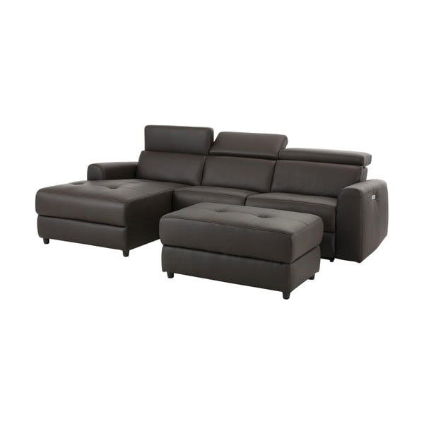 Тъмнокафяв ъглов диван от изкуствена кожа (ляв ъгъл) Capena – Støraa-image-4