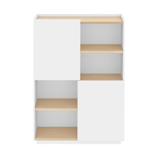 Бял шкаф за книги 100x147 cm Nina - TemaHome