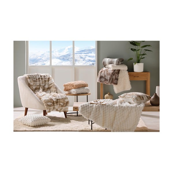 Бяло одеяло от изкуствена кожа 125x150 cm Mouton – douceur d'intérieur-image-3