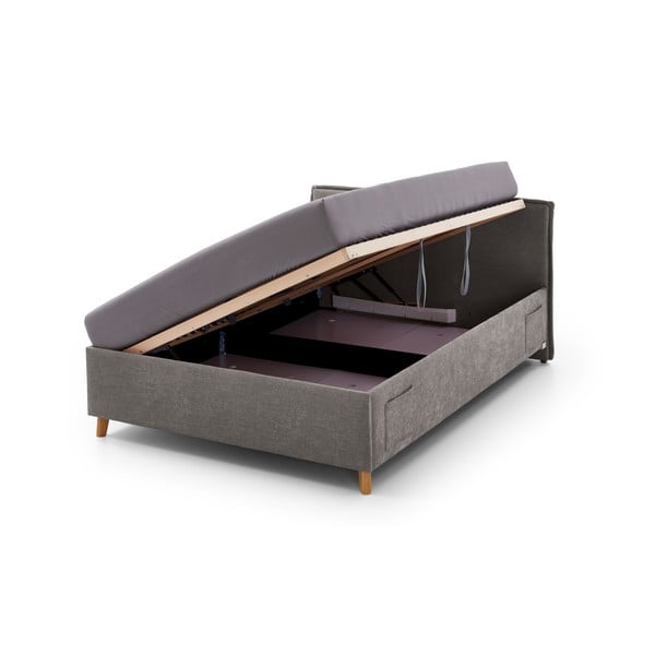 Сиво тапицирано детско легло 120x200 cm с място за съхранение с включена подматрачна рамка Fun – Meise Möbel-image-2