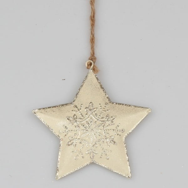 Kovová závěsná dekorace ve tvaru hvězdy Dakls Snowing