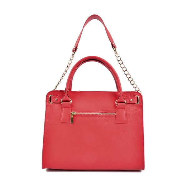 Червена кожена чанта Vaily - Roberta M