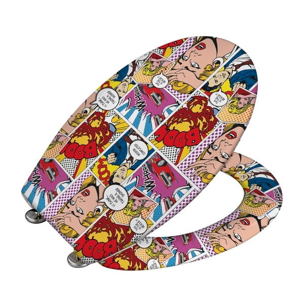 Лесно затваряща се тоалетна седалка Pop Art, 45 x 37,5 cm - Wenko-image-1