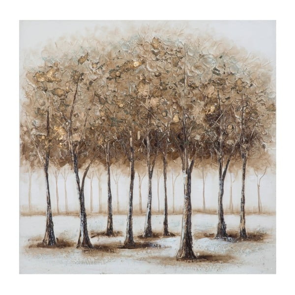 Ръчно рисувана картина в рамка от борово дърво Alberi Night, 80 x 80 cm - Mauro Ferretti