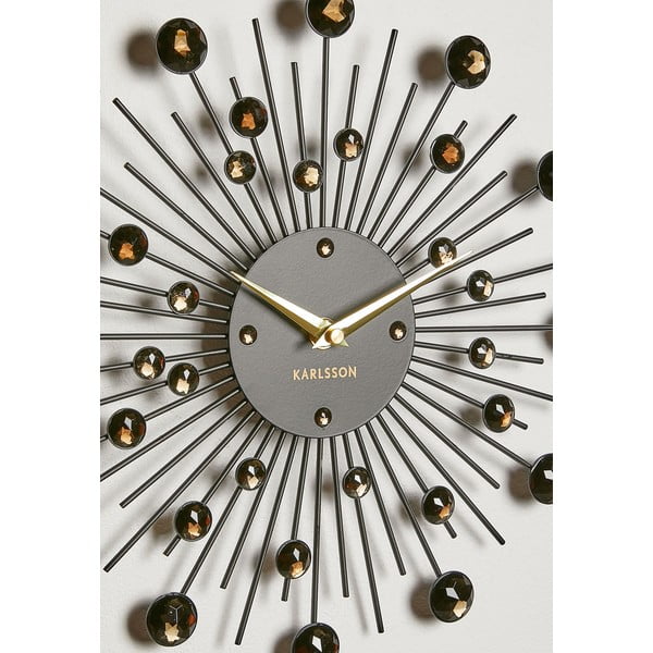 Стенен часовник от черни кристали Sunburst - Karlsson-image-3