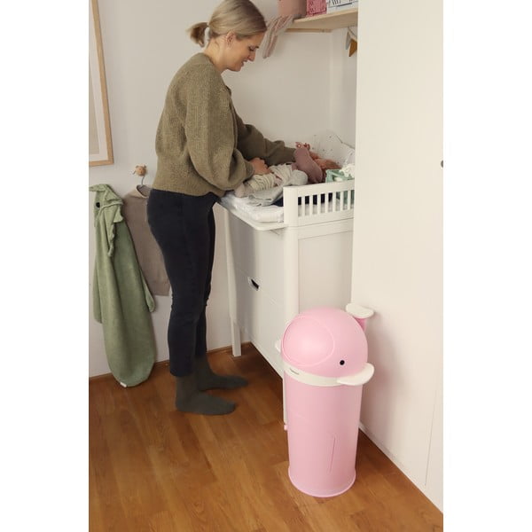 Розово пластмасово кошче за пелени 25 l Whale – Kindsgut-image-3
