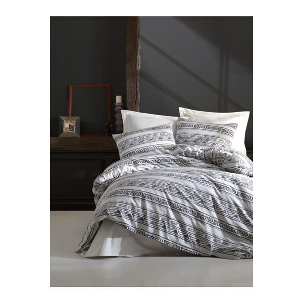 Чаршаф за двойно легло със спално бельо от памук ранфорс, бял, 200 x 220 cm Pizza - Mijolnir