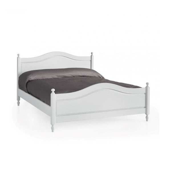 Bílá dřevěná dvoulůžková postel Castagnetti Country, 160 x 200 cm