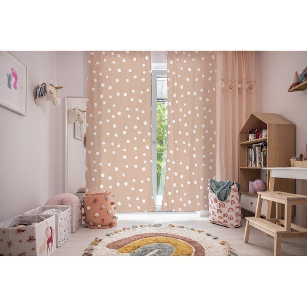 Оранжево детско перде 250x110 cm Dots from the Forest - Butter Kings-image-1