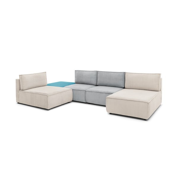 Променлив ъглов диван от велур Nihad modular - Bobochic Paris-image-4