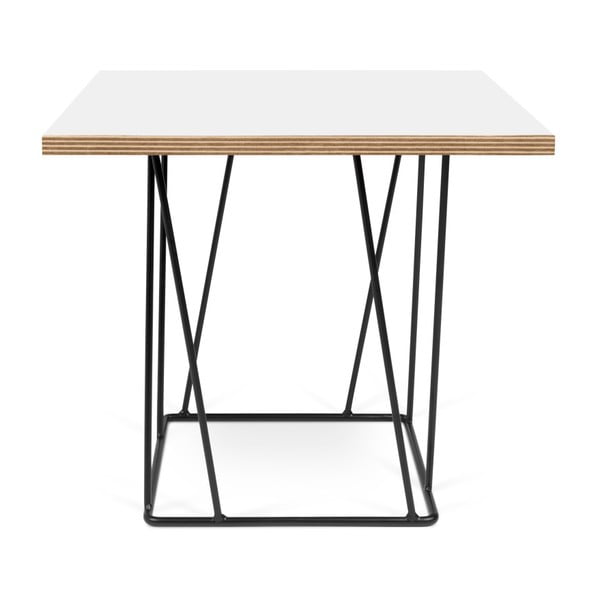 Bílý konferenční stolek s černými nohami TemaHome Helix, 50 x 50 cm