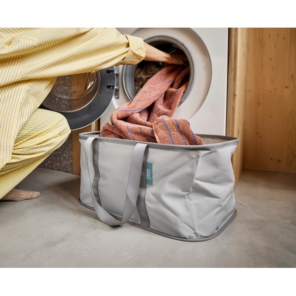 Сив текстилен сгъваем кош за пране 35 l Duo – Joseph Joseph-image-1