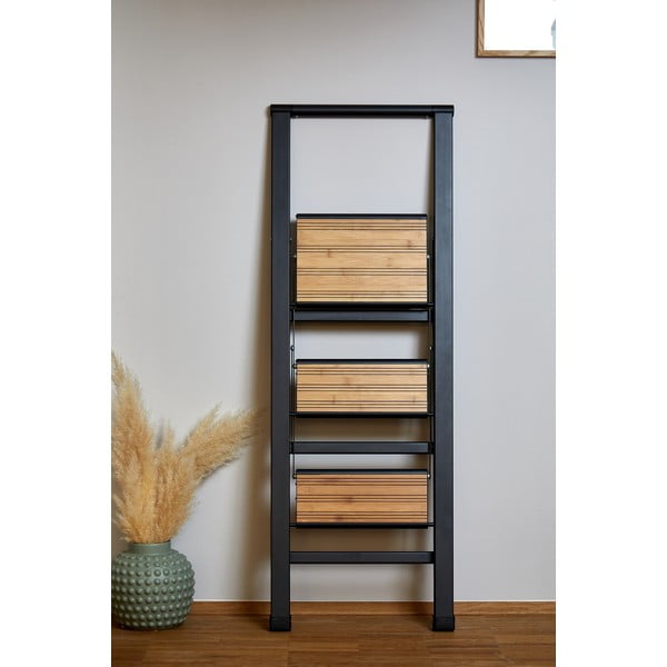 Черна алуминиева нехлъзгава сгъваема стълба Stepladder III. - Wenko-image-3