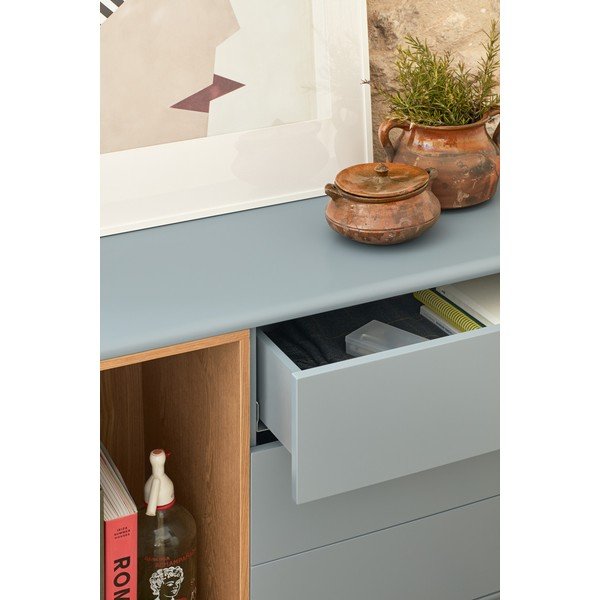 Син/сив нисък скрин 140x76 cm Corvo – Teulat-image-1