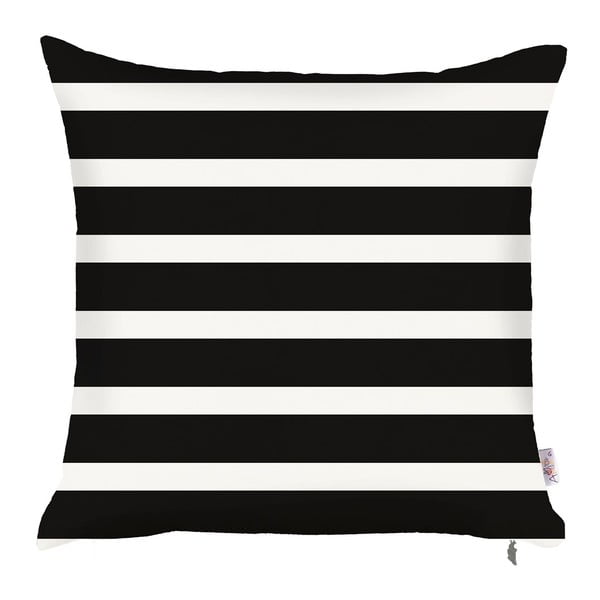 Černobílý povlak na polštář Apolena Pinky Stripes, 43 x 43 cm