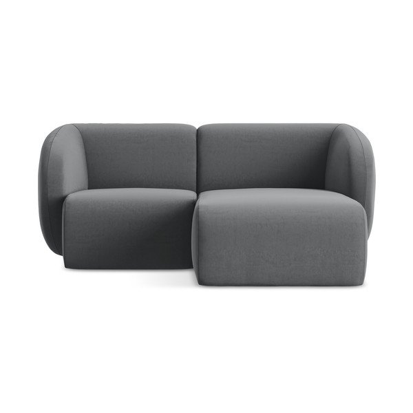 Сив кадифен ъглов диван (десен ъгъл) Lani – Makamii