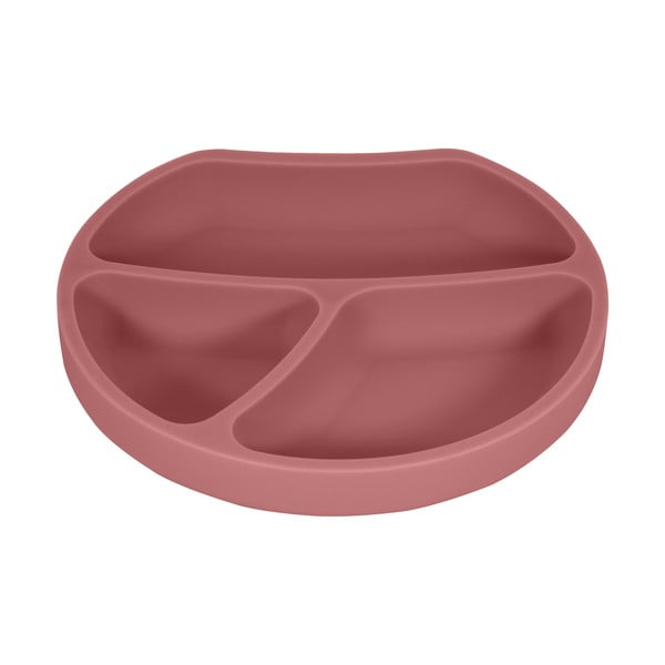 Силиконова детска чиния в тухлен цвят 19x20,5 cm Dusky Pink – Kindsgut-image-3
