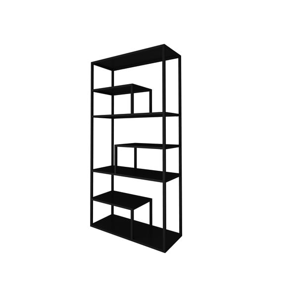 Черна метална етажерка за книги 85x188 cm Lite - Canett-image-3