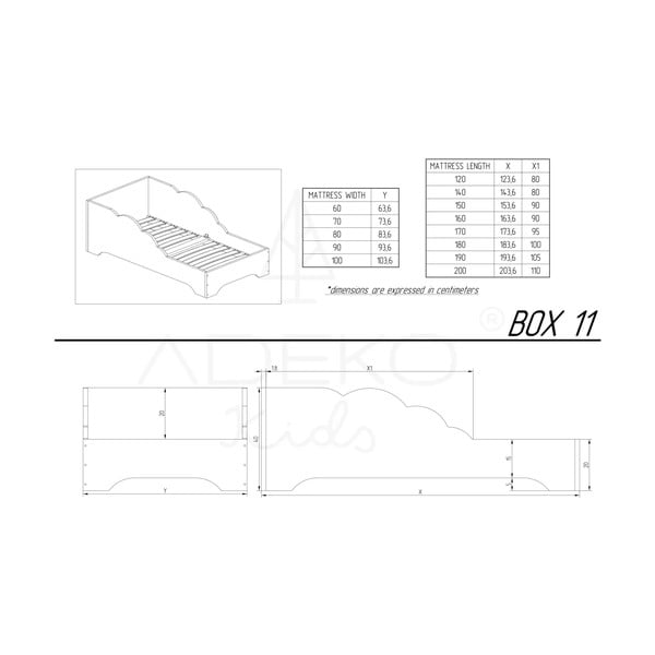 Детско легло от борова дървесина 90x200 cm Box 11 - Adeko-image-3