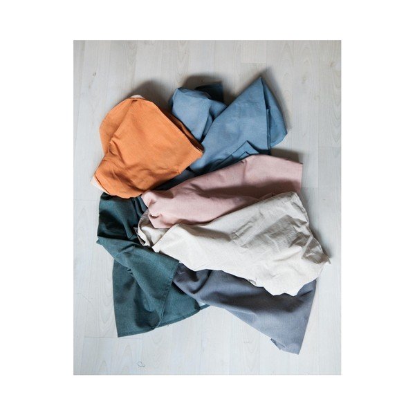 Светлорозова възглавница с ленено платно Квадрат, 37 x 37 cm - Surdic-image-4