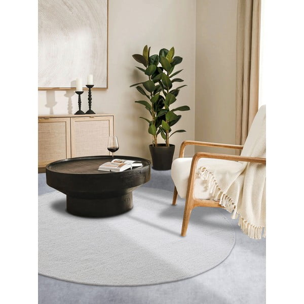 Бял ръчно изработен вълнен кръгъл килим ø 200 cm Francois – Villeroy&Boch-image-1