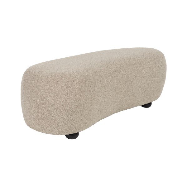 Бежова подплатена пейка от прежда с примки от букле Noxx – White Label-image-2