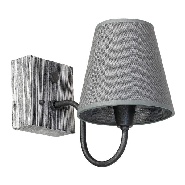 Стенна лампа с дървени детайли Thor III Dark Абажур Uno - Glimte