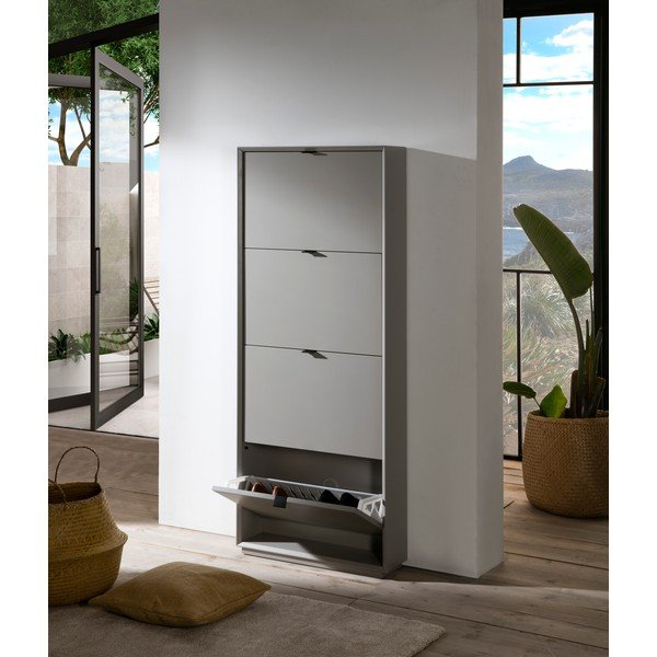 Сив шкаф за обувки с 4 чекмеджета Luka - Marckeric-image-1