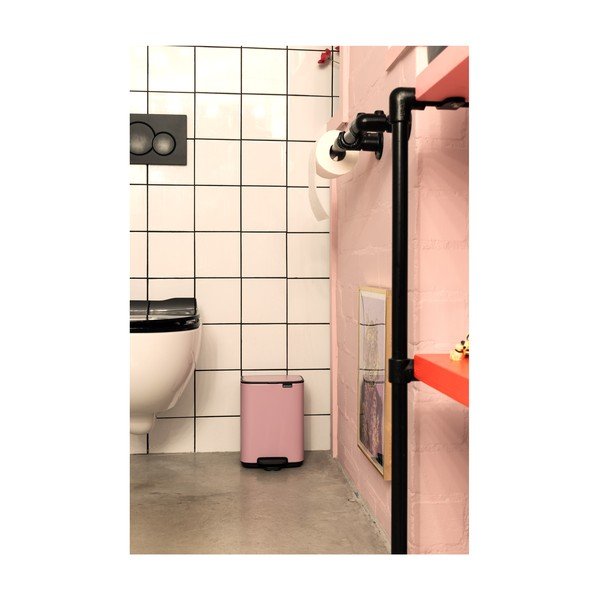 Розово стоманено кошче за боклук с педал 7 l Bo – Brabantia-image-1