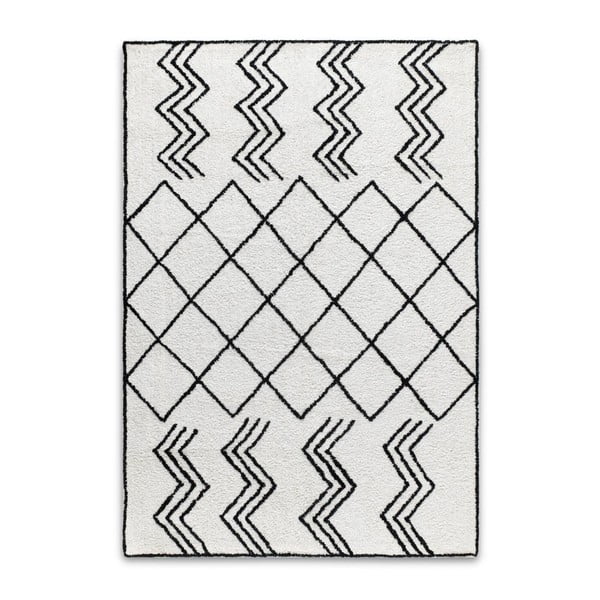 Černobílý koberec z bavlny HF Living Morocco, 120 x 170 cm