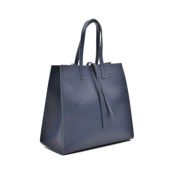 Тъмносиня кожена чанта Mangotti Vera - Mangotti Bags-image-3