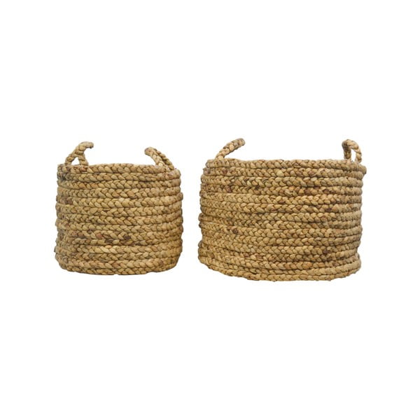 Комплект от 2 кошници за съхранение, изработени от воден хиацинт Natural - HSM collection-image-1