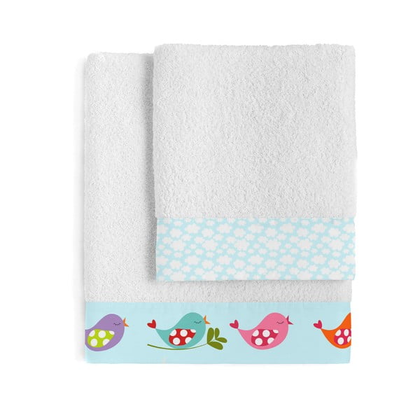 Комплект от памучна бебешка кърпа и кърпа за баня Mr. Little Birds - Mr. Fox