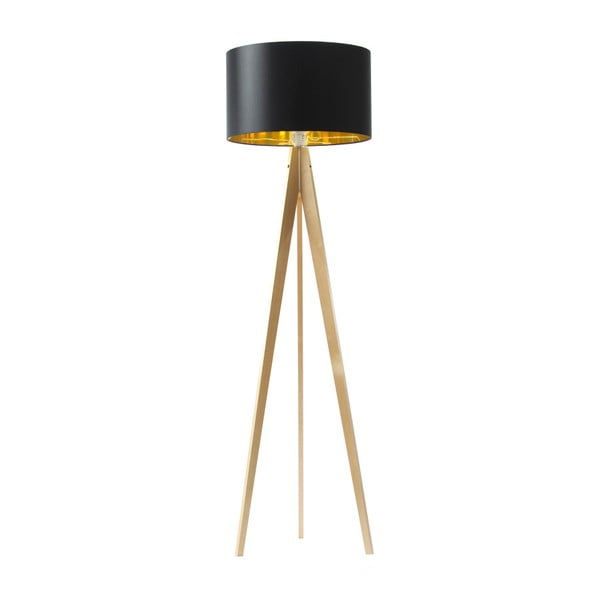 Černo-zlatá stojací lampa 4room Artist, bříza, 150 cm