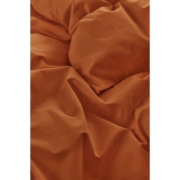 Теракотено единично  спално бельо от органичен памук 140x200 cm Zack – Jotex-image-2