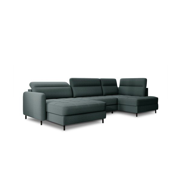 Зелен кадифен разтегателен ъглов диван с място за съхранение (десен ъгъл U форма) Berrto – ELTAP-image-2