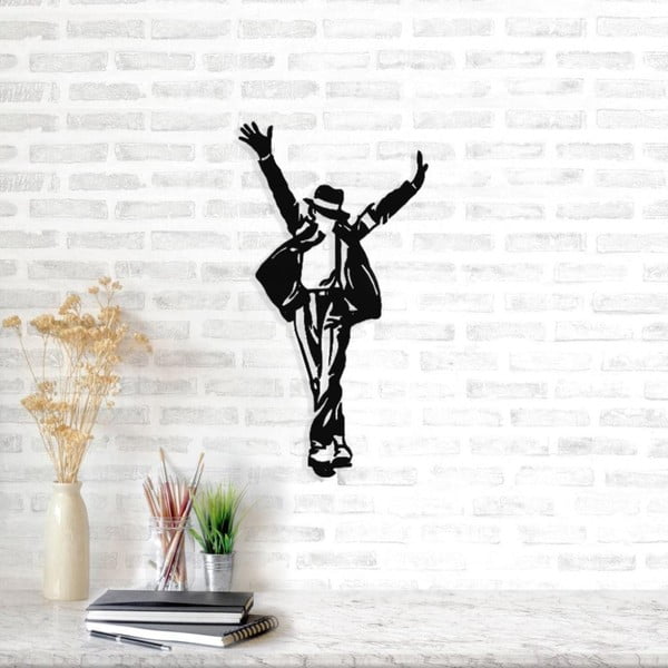 Черна метална декорация за стена , 36 x 69 cm Michael Jackson - Wallity