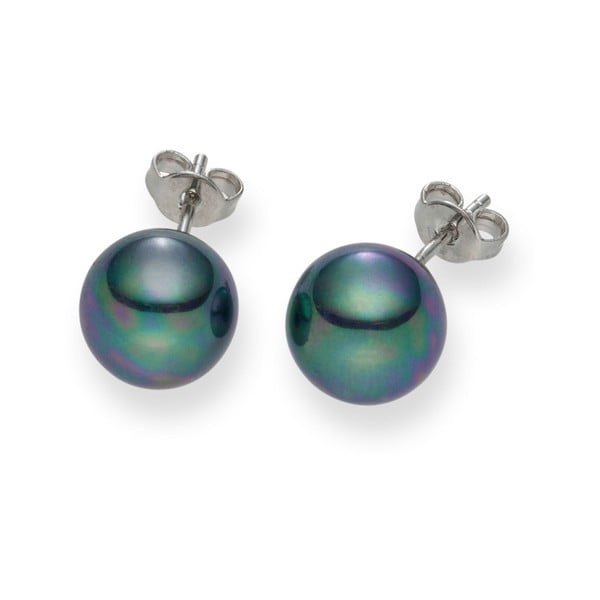 Tmavě modré perlové náušnice Pearls of London Mystic