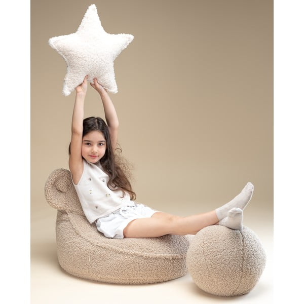 Светлокафяв детски пуф от букле Bear – Wigiwama-image-2