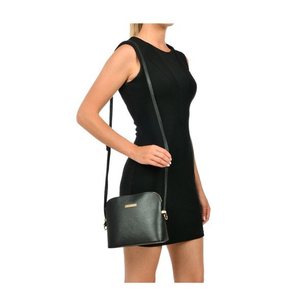 Черна кожена чанта Cosma - Mangotti Bags-image-2