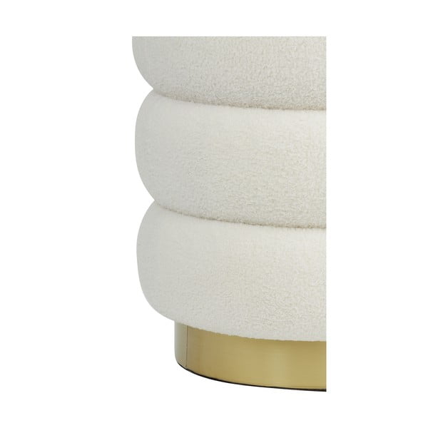 Бяла табуретка от плат букле Kimi – Light & Living-image-3