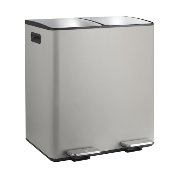 Кафяво-сиво стоманено кошче за боклук 2x20 l за рециклиране с педал   Aliya – Spirella