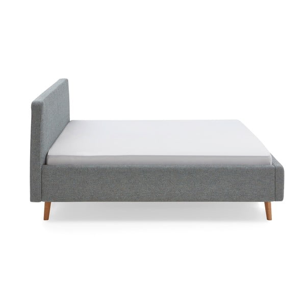 Тъмносиво двойно легло 180x200 cm тапицирано с място за съхранение с включена подматрачна рамка Mattis – Meise Möbel-image-4