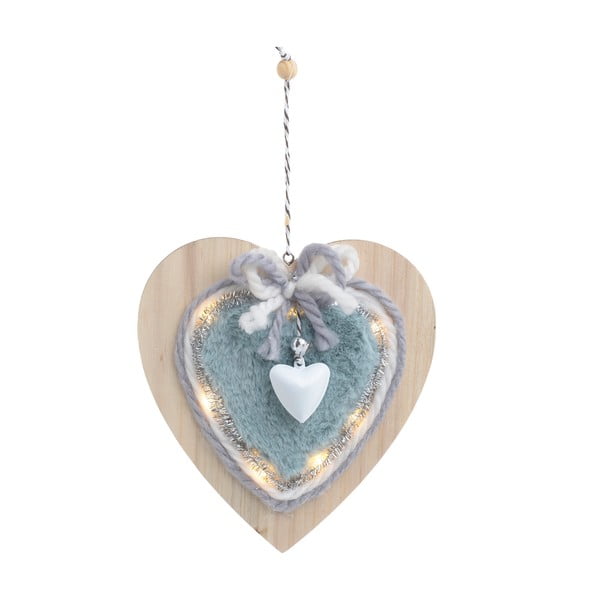 Коледна дървена светлинна украса във формата на сърце Lucy - InArt
