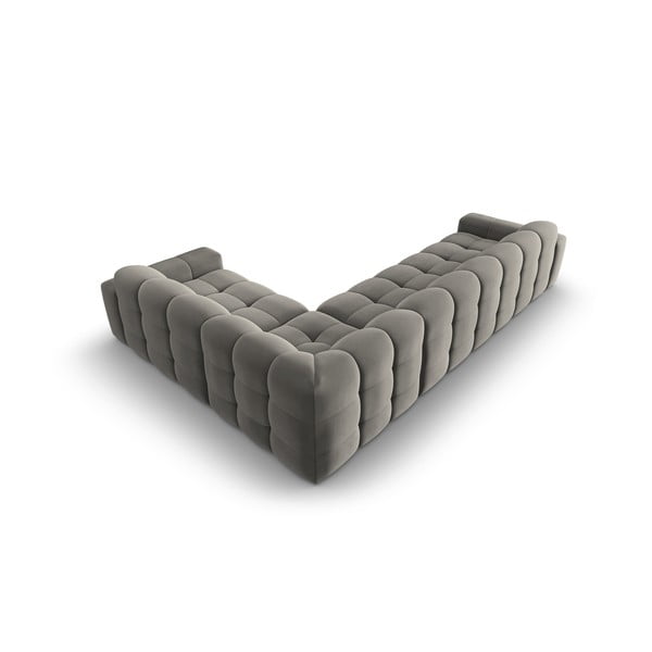 Ъглов диван от сиво кадифе (десен ъгъл) Kendal - Micadoni Home-image-4