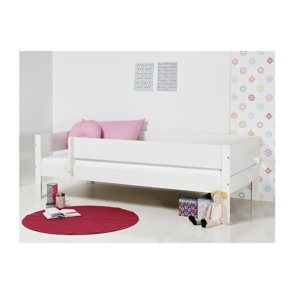 Бяло детско легло с предпазни странични релси Huxie, 90 x 200 cm - Manis-h