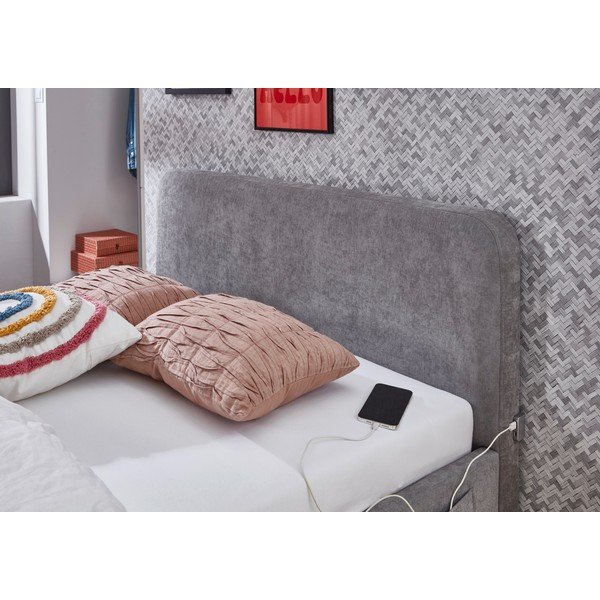 Сиво детско легло 120x200 cm без ламелно дъно Cosy – Meise Möbel-image-2
