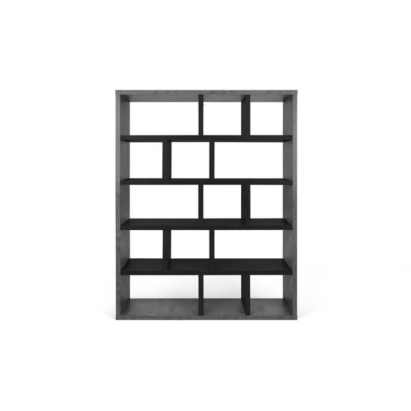 Етажерка за книги с декор от бетон в тъмносиво-черно 150x198 cm Berlin - TemaHome